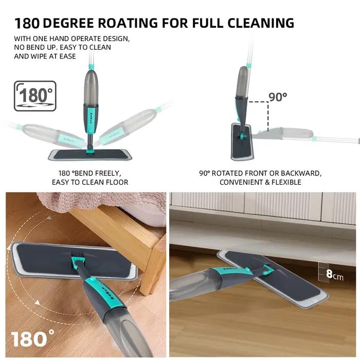 Balais magiques de balayeuse de nettoyage de sol avec des tampons en microfibre 360 ° Balai plat d