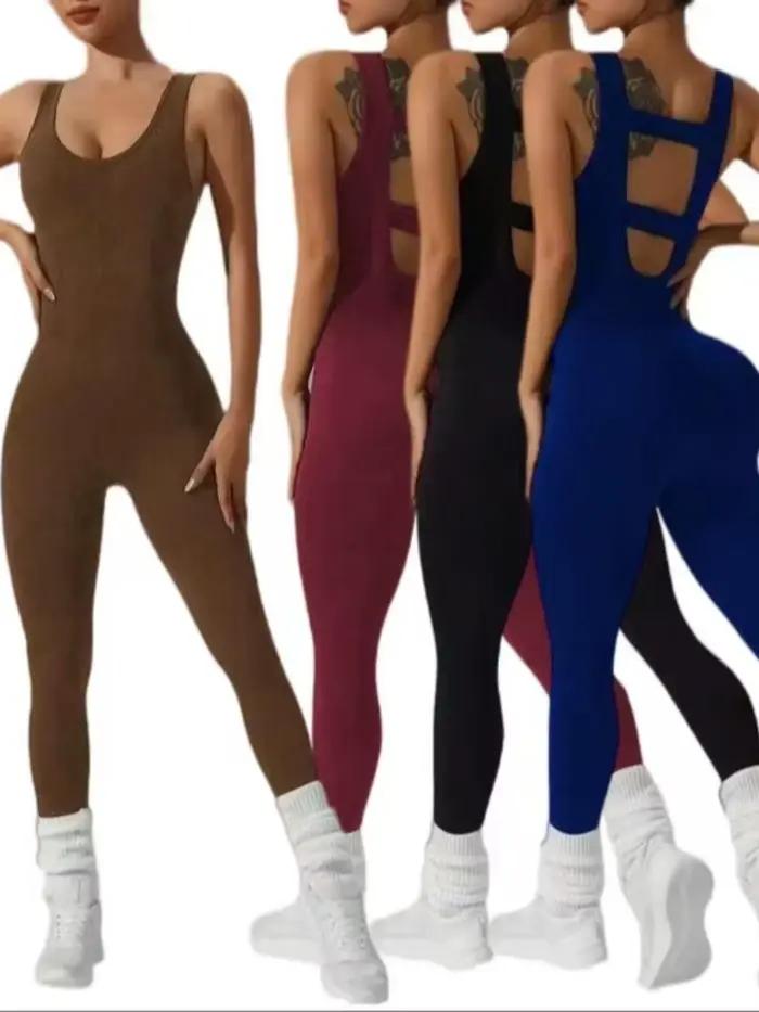 Combinaisons pantalons gilet pour femmes, 4 couleurs disponibles, design sexy gilet creux, combinais