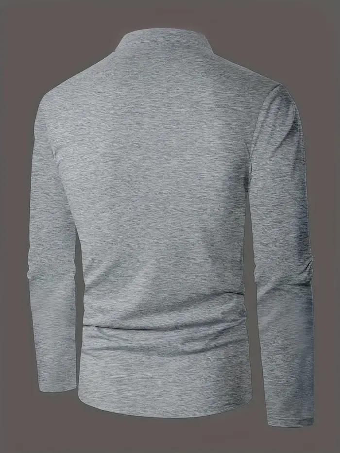 Un polo élégant à col rond pour hommes, uni épissé, adapté à porter à la maison en été, automne et h