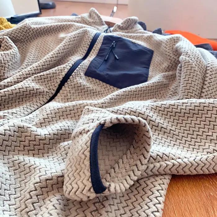Veste polaire décontractée à col montant pour hommes, pêche, escalade, voyage, sport, escalade, chas