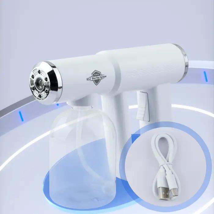 Pulvérisateur de barbier à lumière bleue Nano 300ML, USB, après-rasage électrique, pistolet nébulise