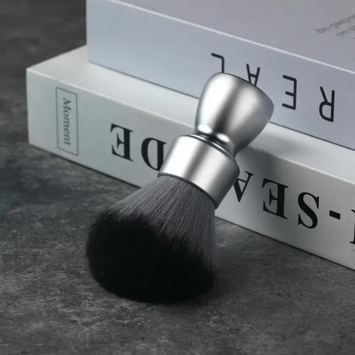YAQI – brosse de rasage pour hommes, poils synthétiques, poignée en métal lourd, loup en bois, nœud
