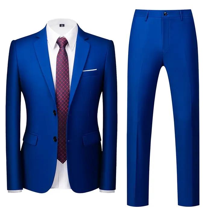 2025 nouveau solide deux boutons costumes de mariage ensemble pour hommes, 15 couleurs disponibles a