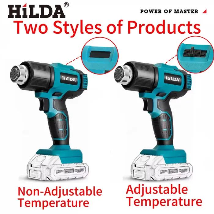 Pistolet à air chaud portatif HIDLA 21V, rechargeable sans fil, deux modèles, compatible avec batter