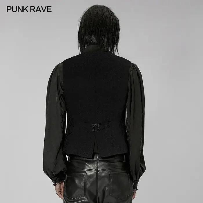 PUNK RAVE-Gilet Gothique Non artificiel astique pour Homme, Jacquard Effet 3D, Magnifique, 3 Couleur
