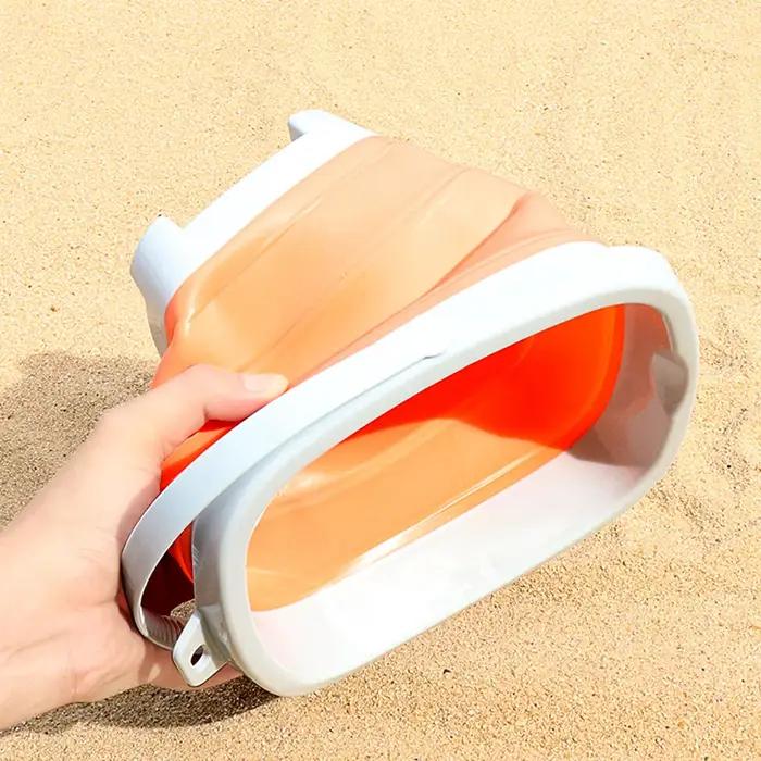 Pelle de plage ou avec seau pliant pour enfants, jouet pointu au sable, jeu d'eau/neige en plein air