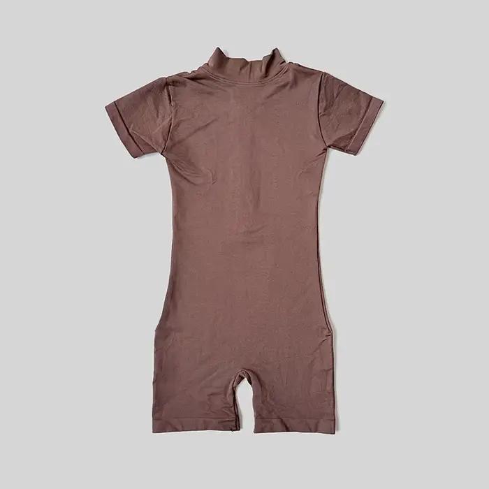 Combinaison d'été à manches courtes avec fermeture éclair, tenue de sport, Fitness, body pour femmes