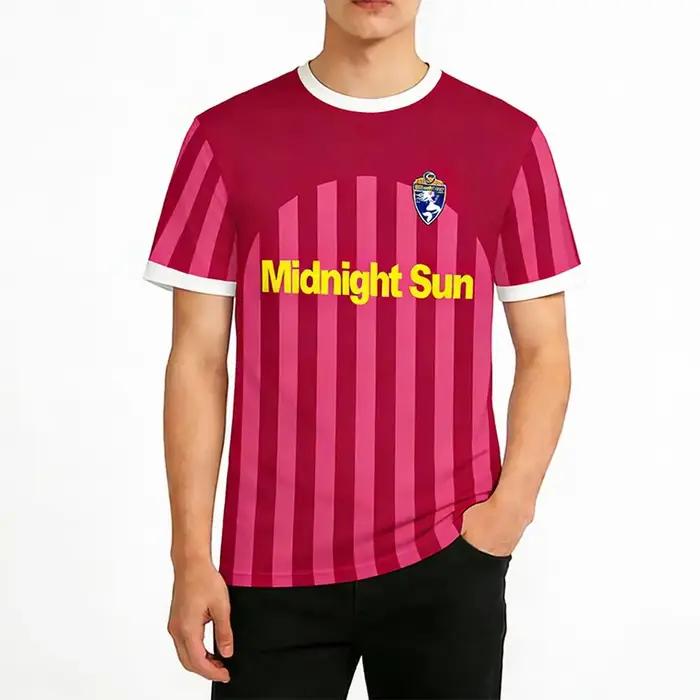 Zara Larsson Midnight Sun Pink Football Jersey Street T-shirt unisexe imprimé tendance à col rond, t