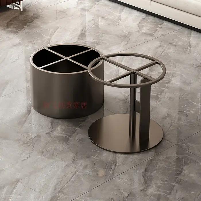 Table basse de luxe légère, combinaison de taille de jambe, support de table basse rond en pierre de