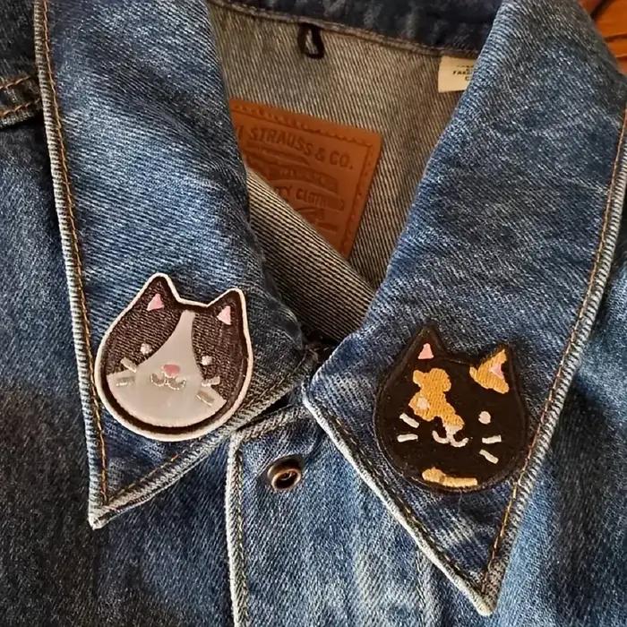 Patch brodé de chat mignon en polaire, thermocollant, à coudre, pour vêtements, casquette, sac, vest