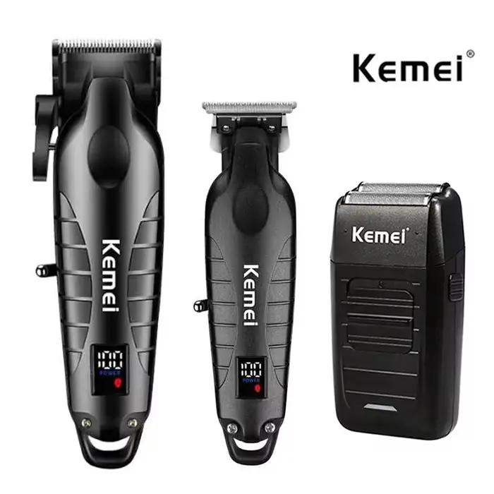 Kemei Kit de tondeuse à cheveux pour hommes, rasoir électrique, tondeuse à cheveux, machine de décou
