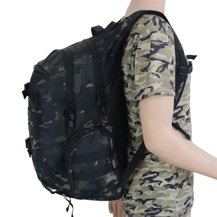 Sac à dos de randonnée et de camping extérieur 45L grande capacité, sac à dos tactique camouflage pl