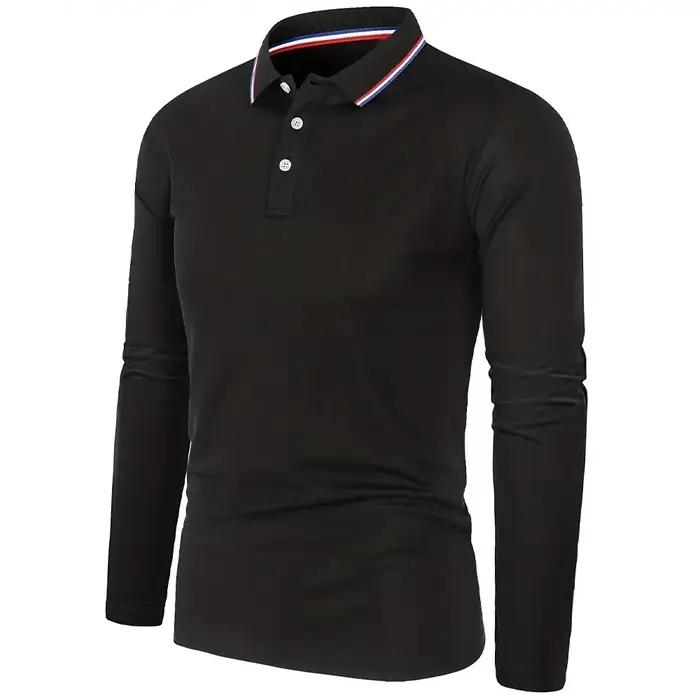 Hommes Printemps et Automne Casual Respirant Confortable Polo Vente Chaude De Mode Hommes D'affaires