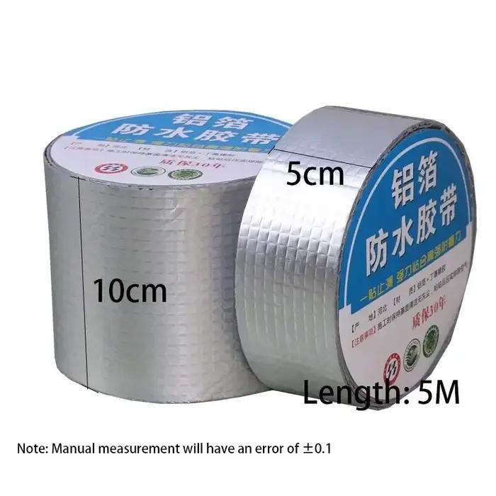 1 rouleau de ruban butyle auto-adhésif imperméable, feuille d'aluminium, colmatage des fuites, coule