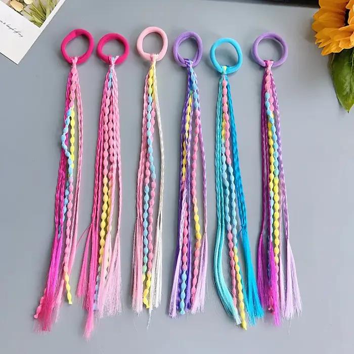 Perruque tressée pour filles, 1 pièce, bandeau queue de cheval, bandes de cheveux en caoutchouc, acc