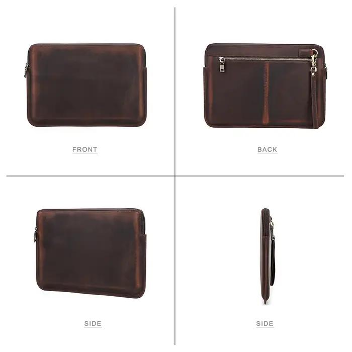 Étui Bombe pour Ordinateur Portable pour Homme, en Cuir de Vache, pour Macbook Air Pro 13 14 15 Pouc
