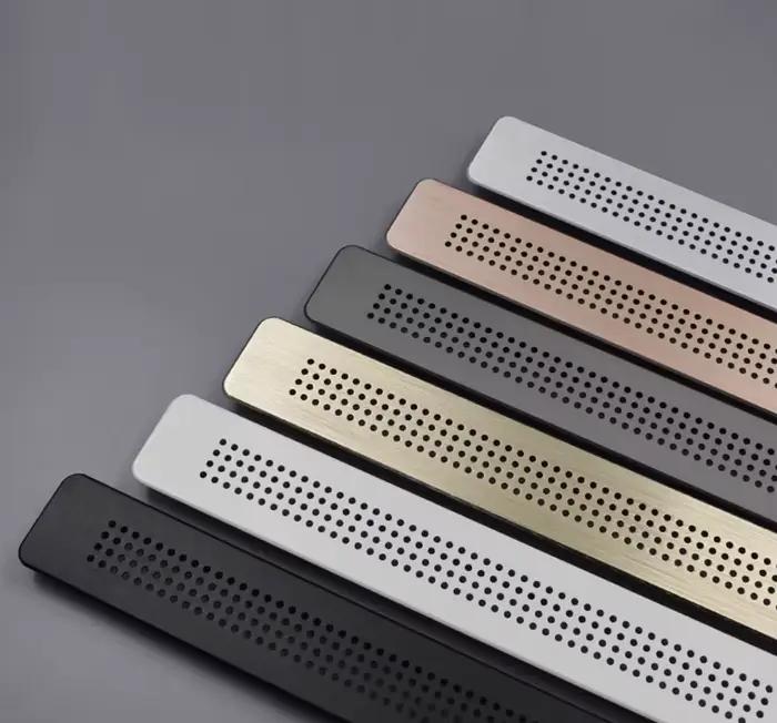 Grille d'aération rectangulaire en aluminium pour meubles, couvercle de ventilation avec petits trou