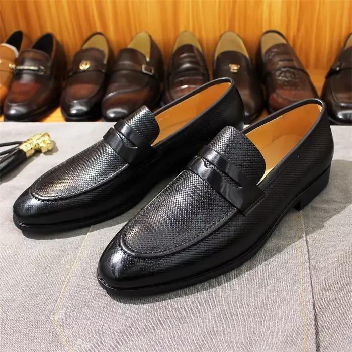 Mocassins confortables en cuir véritable, chaussures décontractées avec semelle en caoutchouc pour h