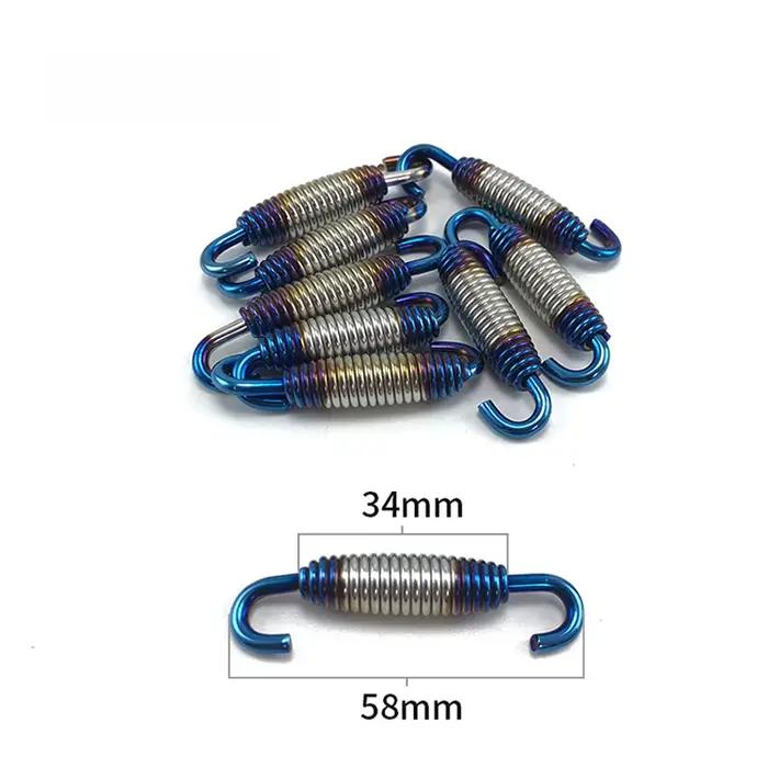 Système d'échappement universel pour moto, 2 pièces, crochets à ressorts entièrement rotatifs en aci