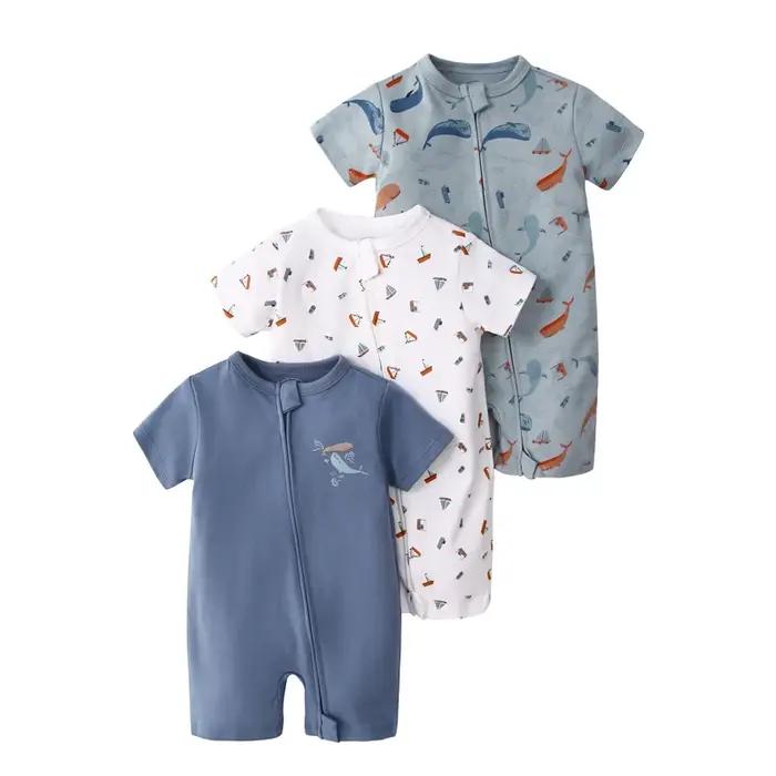IYEAL bébé été 100% coton barboteuses garçons filles vêtements pyjamas 3 pièces/lot nouveau-né Bebe