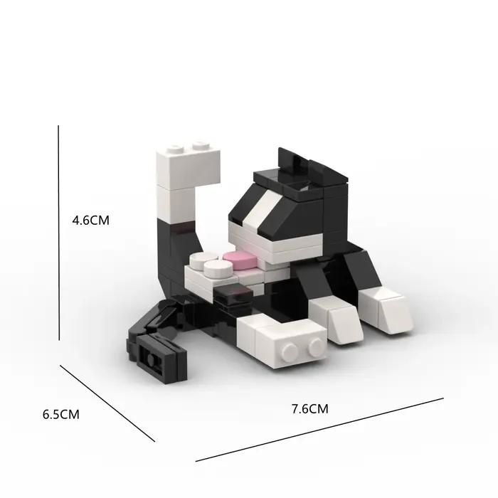 Série animale 62 pièces briques MOC chat Figires bricolage blocs de construction enfants jouets éduc