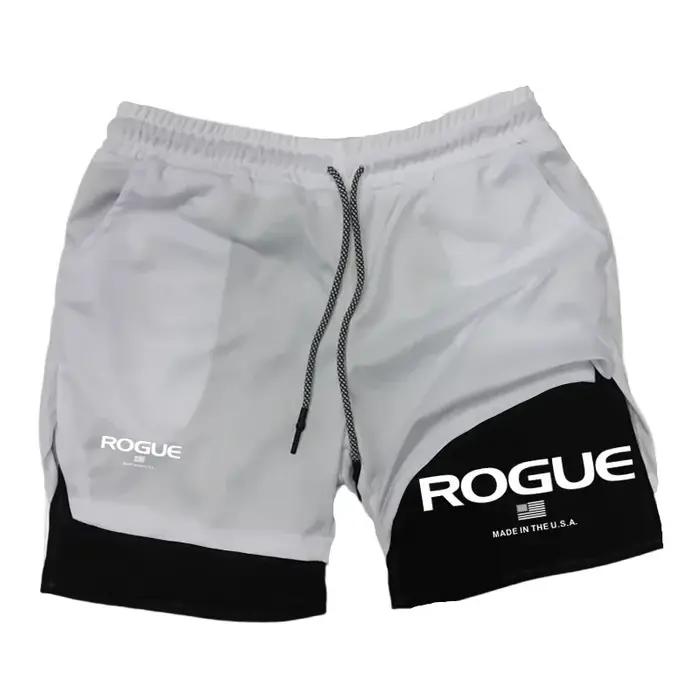 Rogue Gyms Short de sport pour homme Four Seasons Sportswear Short moulant double couche 2 en 1 Shor