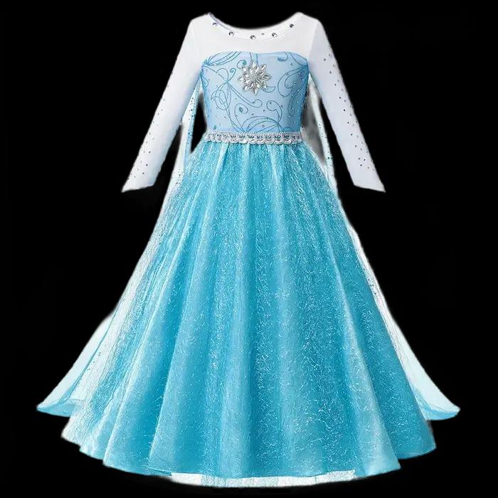 Robe princesse Elsa 2025 costume cosplay carnaval fantaisie fille déguisement anniversaire thème spectacle imagination jeu héroïne glaciale