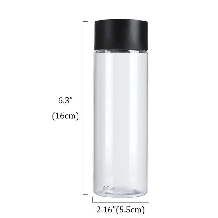 Paquet de 24 bouteilles de jus en plastique PET transparent de 10OZ avec couvercles noirs, bouteille