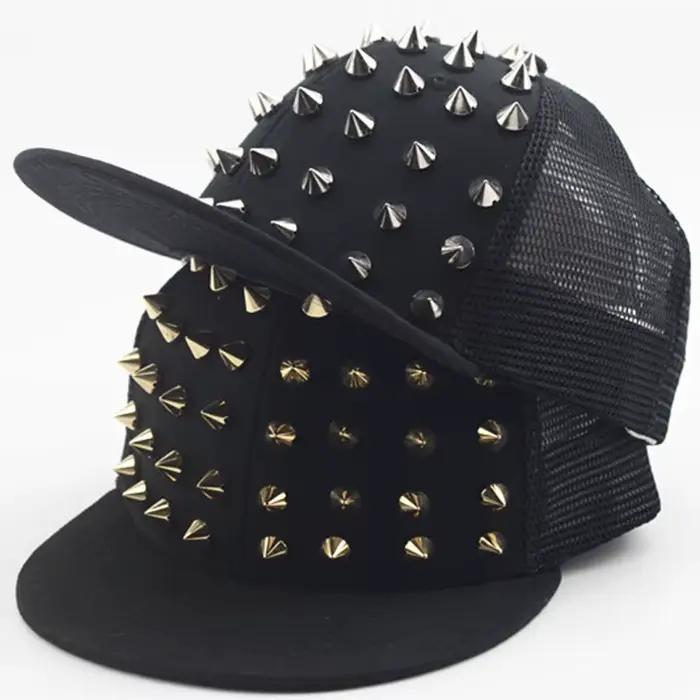Chapeau plat à rivets pour hommes et femmes, Punk Rock, casquettes de Baseball à clous Hip Hop, homm