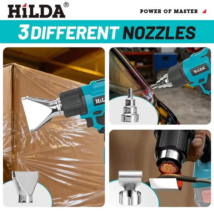 Pistolet à air chaud portatif HIDLA 21V, rechargeable sans fil, deux modèles, compatible avec batter