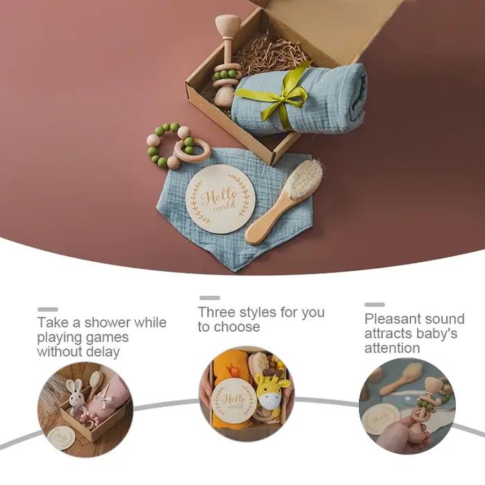 Ensemble de jouets de bain pour enfants, 1 ensemble d'emmaillotage, enroulé, jalons, brosse, Bracele