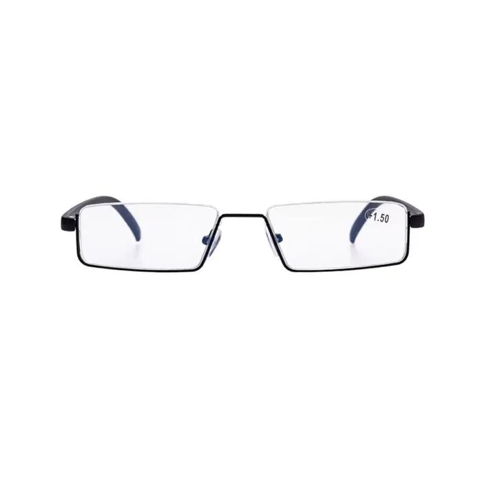 Lunettes de Lecture Anti-Lumière Bleue en Métal, Demi-Monture, pour Homme