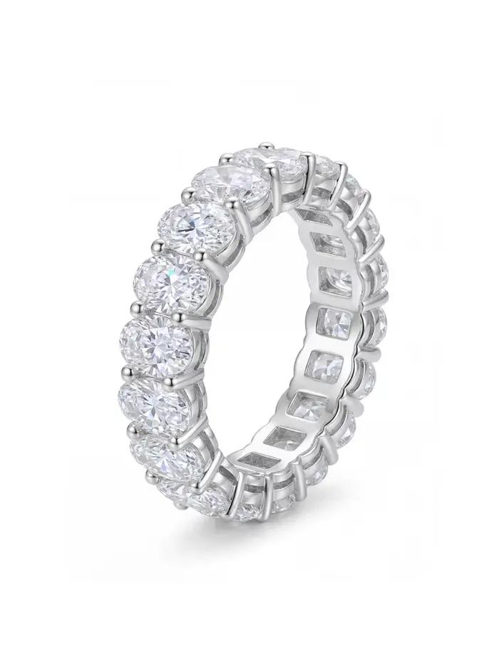 Bague ovale en argent Sterling 925 pour femmes