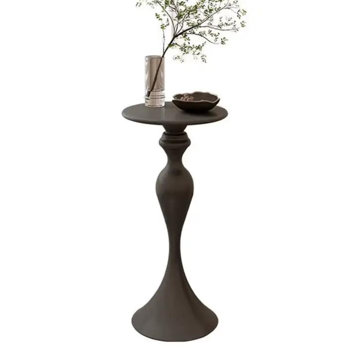 Table d'appoint ronde pour canapé, style crème, étagères en fer, petite table basse, mini chevet, cé