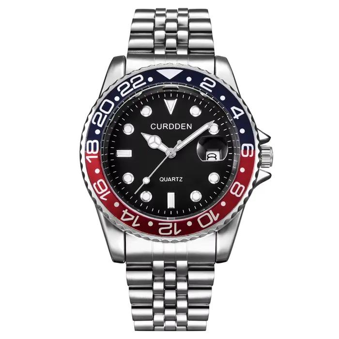 Hommes marque célèbre montres étudiants garçons mode bracelet en acier inoxydable calendrier décontr