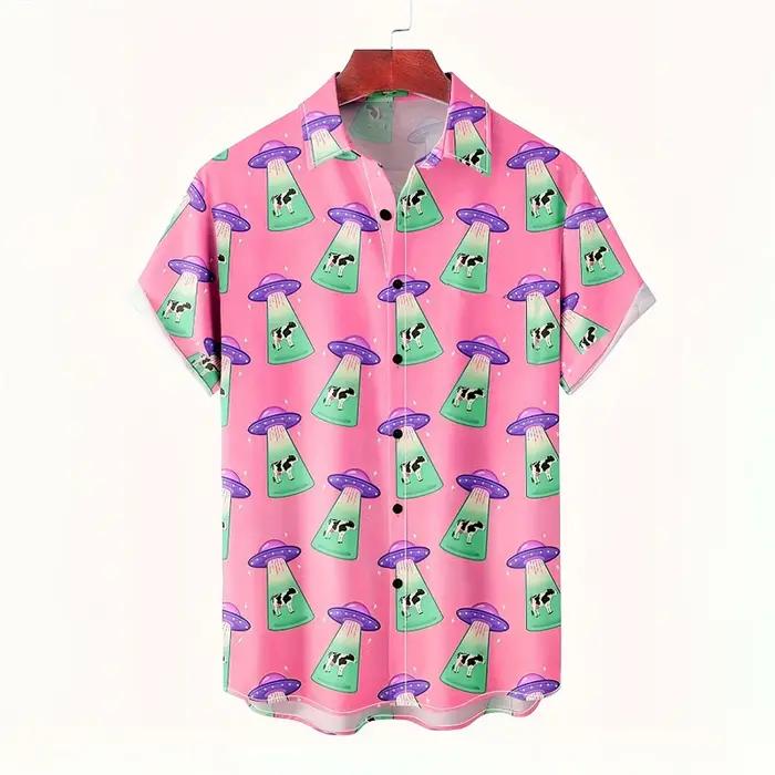 Mode chat chien chemise hawaïenne hommes 3d imprimé Animal cochon graphique chemises à manches court