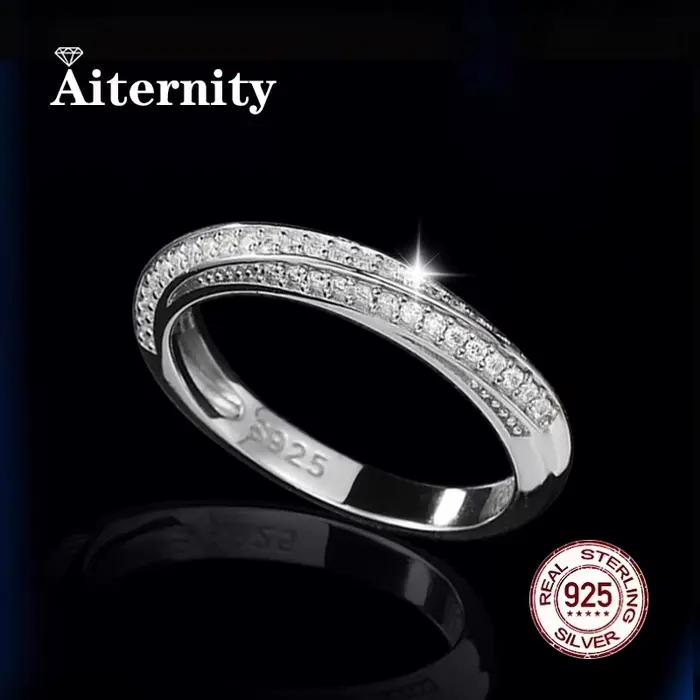 Bagues unisexes Moissanite et Zircon, bague en argent 100% véritable S925 pour hommes et femmes, lux