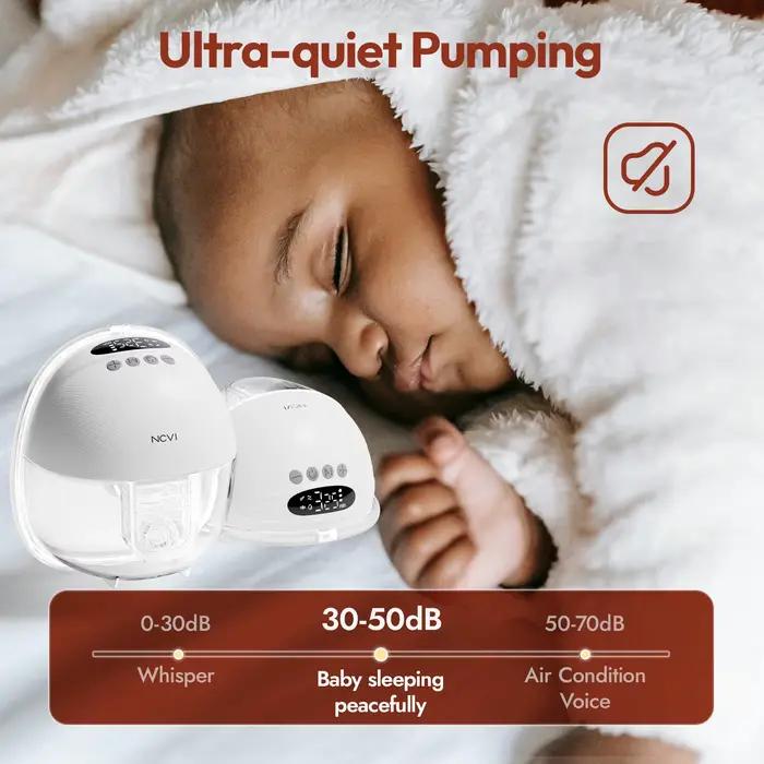 Tire-lait électrique NCVI, tire-lait mains libres avec 4 modes et 9 niveaux, faible bruit, embouts d