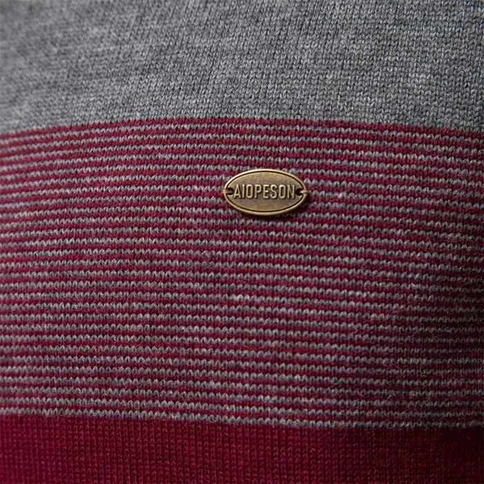 AIOPESON hommes Patchwork pull pull coton décontracté fermeture éclair col montant pull pour hommes