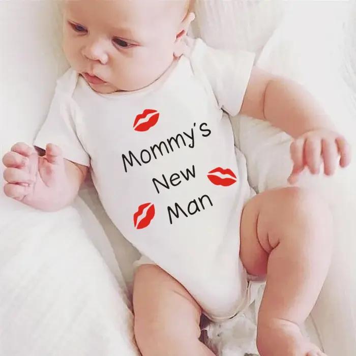 Nouveau-né bébé vêtements à manches courtes garçon vêtements maman nouveau homme Design 100% coton b