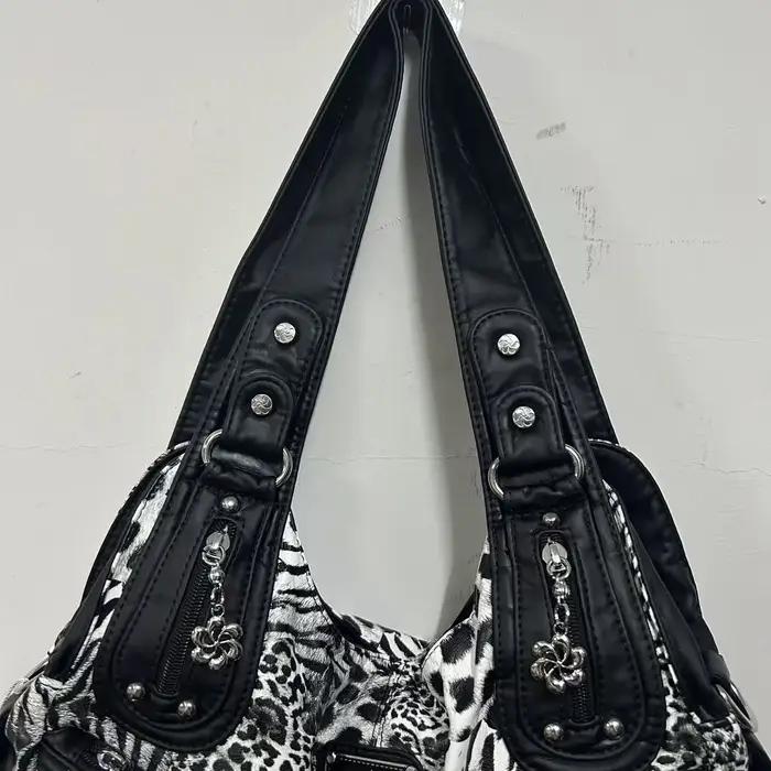 Sac à main pour femme Angel Kiss, motif léopard, sac à bandoulière, sac à poignée supérieure, sacoch