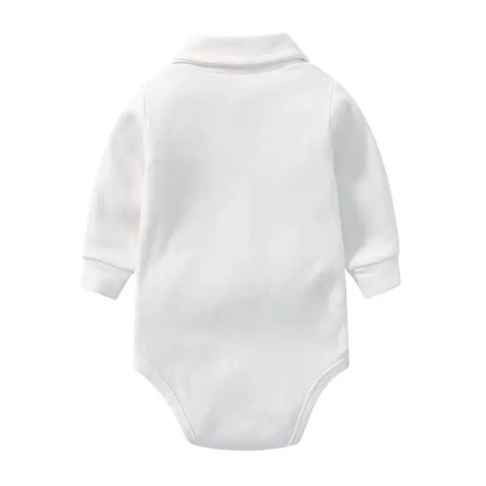 vêtements pour bébés Polo à manches longues pour nouveau-né, barboteuse pour tout-petits, 100% coton