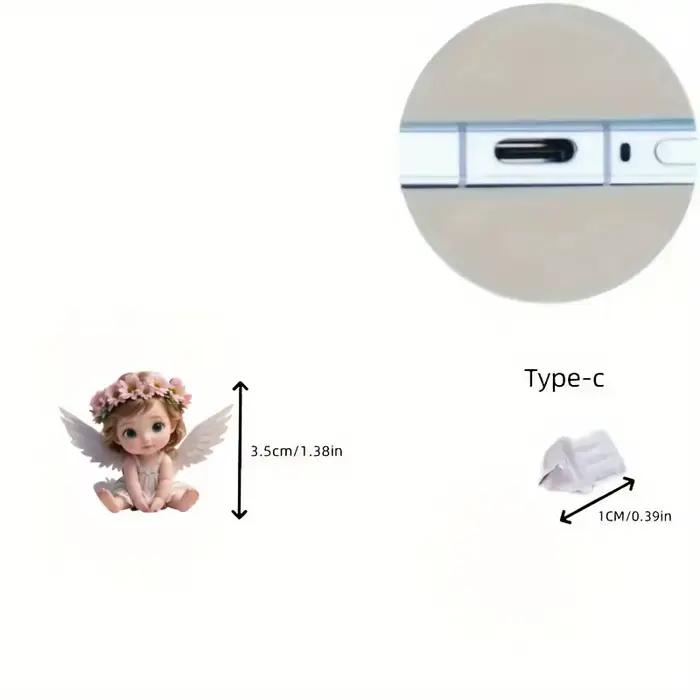 Breloque de téléphone féerique accessoire de téléphone connecteur pendentif papillon ange prise anti-poussière pour port de téléphone smartphone occasions spéciales cadeau unique