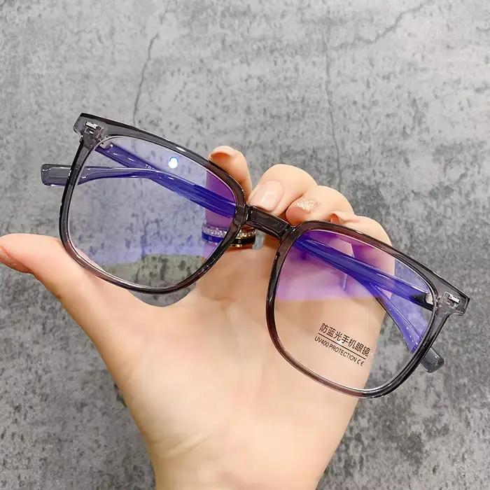 Lunettes d'ordinateur noires monture femmes hommes Anti lumière bleue carré Rectangle lunettes bloca