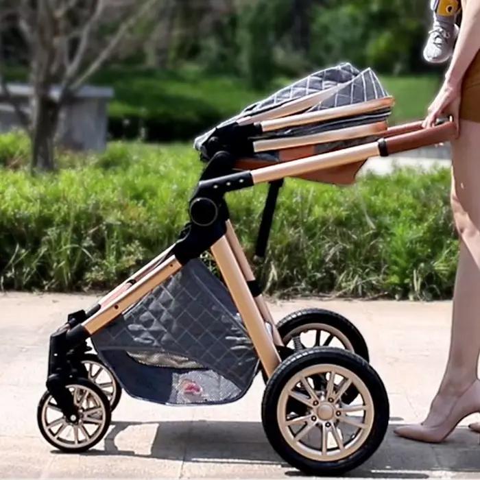 Poussette de bébé 3 en 1, nacelle réglable, sièges auto pour nourrissons, pliable léger, absorbant l