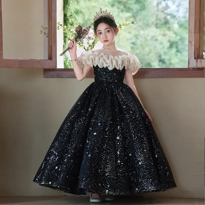 Robe de soirée formelle de princesse pour filles, idéale pour les fêtes d'anniversaire, les concours