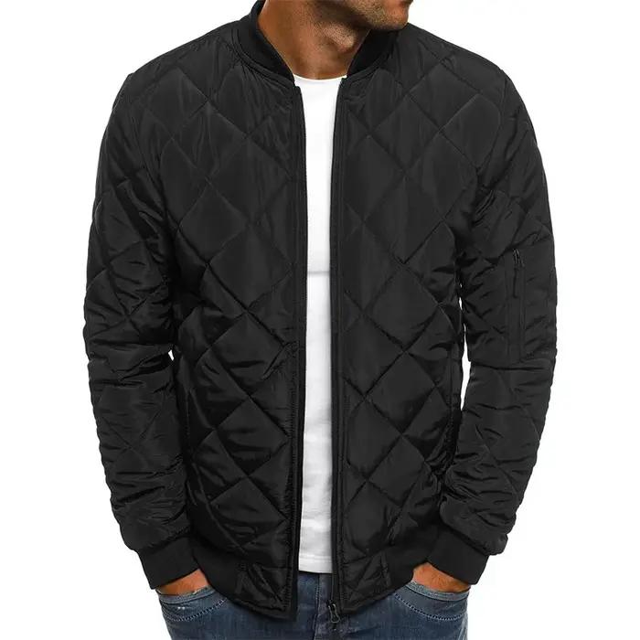 Veste d'hiver légère pressée en maille pour homme, col de Baseball, Vintage, vol décontracté, manche