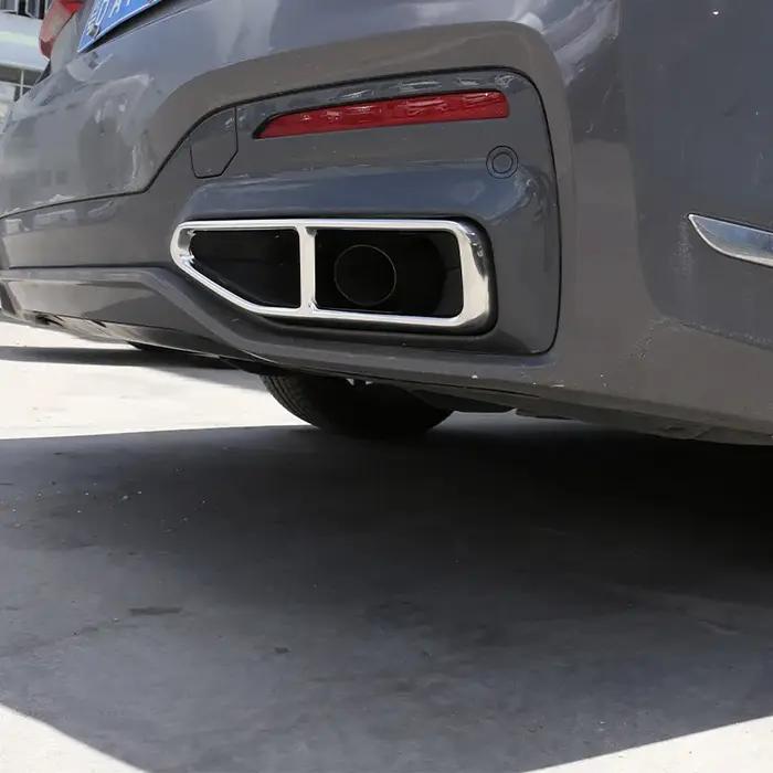 Couvercle de Sortie de Silencieux Arrière de Voiture en Acier Inoxydable, Autocollants pour BMW Séri