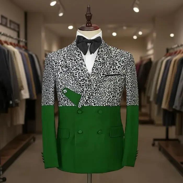 Costumes pour hommes à Double boutonnage, léopard noir, coupe cintrée, Tuxedos de mariage pour bal d