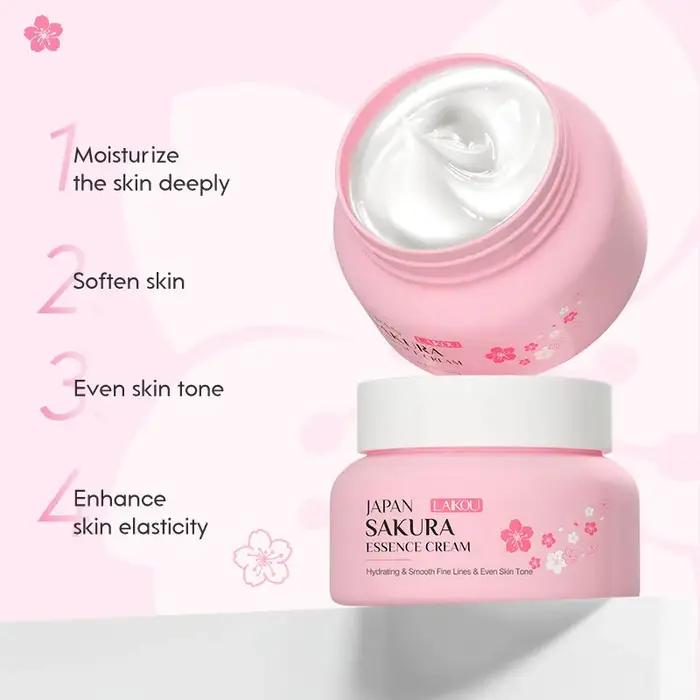 2 pièces LAIKOU japon Sakura Essence crème pour le visage fleur de cerisier lissant crème pour le vi